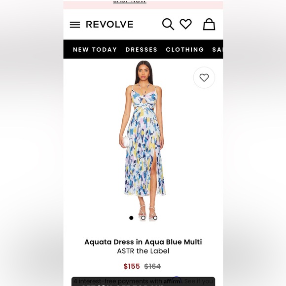 Aquata Dress in Aqua Blue Multi
ASTR the Label/ Revolve Size Medium - Picture 2 of 9